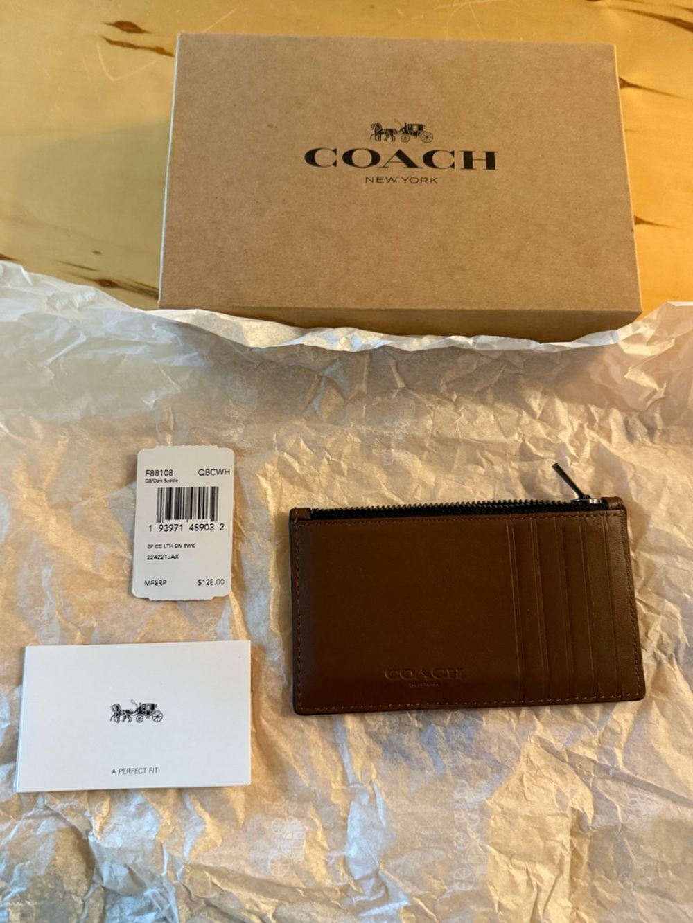 COACH X STAR WARS EWOK WALLET CREDIT CARDS BROWN NEW WITH TAG - Picture 2 of 6